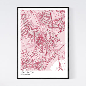 Long Eaton City Map Print