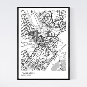 Long Eaton City Map Print