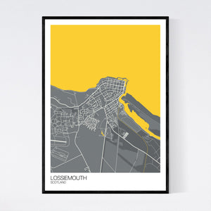 Lossiemouth Town Map Print