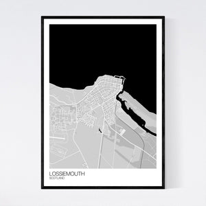 Lossiemouth Town Map Print