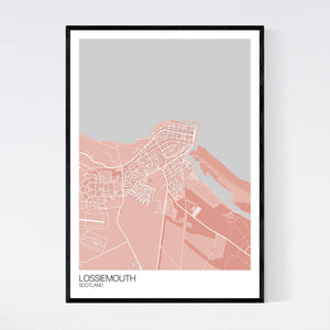 Lossiemouth Town Map Print