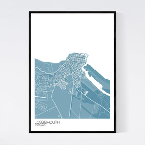 Lossiemouth Town Map Print