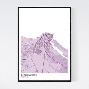Lossiemouth Town Map Print