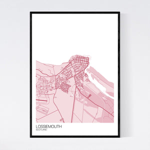 Lossiemouth Town Map Print