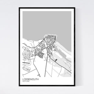 Lossiemouth Town Map Print