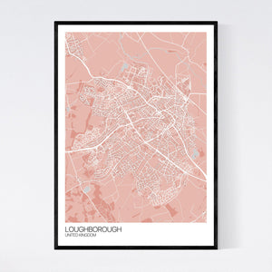Loughborough City Map Print