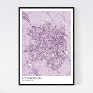 Loughborough City Map Print