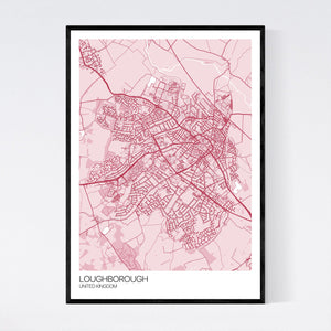Loughborough City Map Print