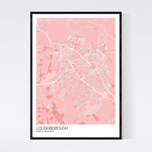 Loughborough City Map Print