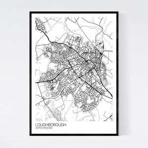 Loughborough City Map Print