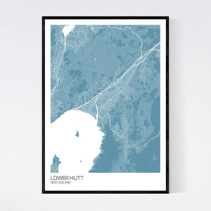 Lower Hutt City Map Print