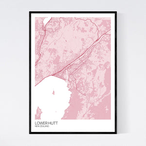 Lower Hutt City Map Print