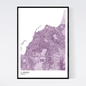 Luanda City Map Print