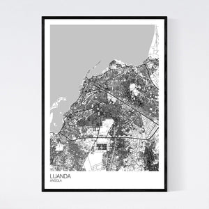 Luanda City Map Print