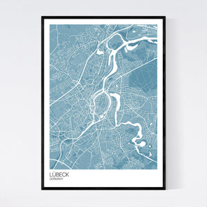 Lübeck City Map Print