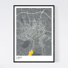 Load image into Gallery viewer, Lublin City Map Print
