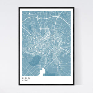 Lublin City Map Print