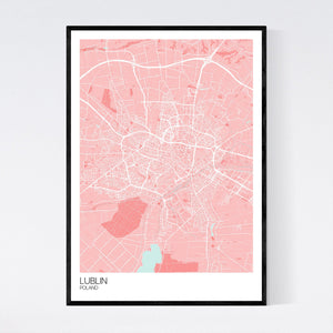 Map of Lublin, Poland