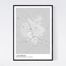 Load image into Gallery viewer, Lubumbashi City Map Print