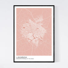 Load image into Gallery viewer, Lubumbashi City Map Print