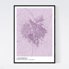Load image into Gallery viewer, Lubumbashi City Map Print