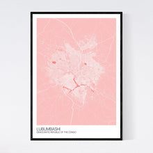Load image into Gallery viewer, Lubumbashi City Map Print
