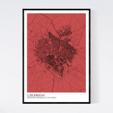 Load image into Gallery viewer, Lubumbashi City Map Print
