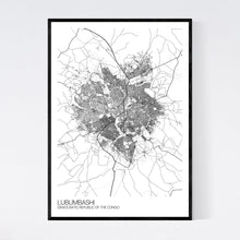 Load image into Gallery viewer, Lubumbashi City Map Print
