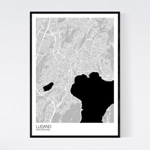 Lugano City Map Print