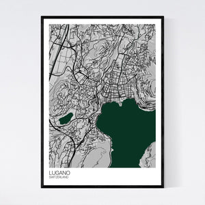 Lugano City Map Print