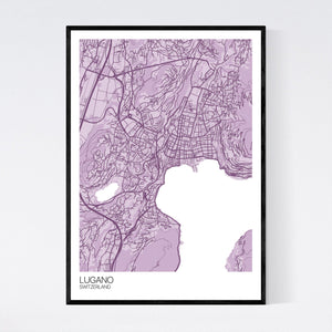 Lugano City Map Print