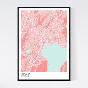 Lugano City Map Print