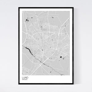 Lund City Map Print