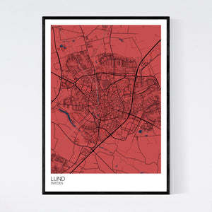 Lund City Map Print