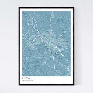 Luton City Map Print