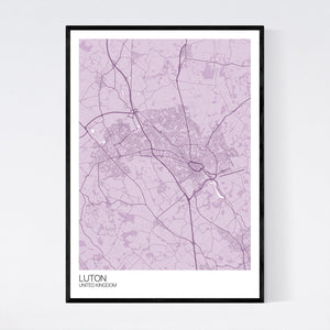 Luton City Map Print