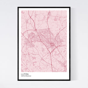 Luton City Map Print