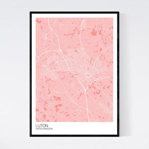 Luton City Map Print