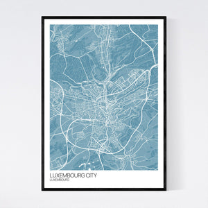 Luxembourg City City Map Print