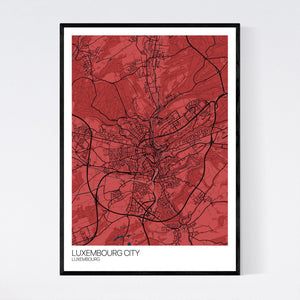 Luxembourg City City Map Print