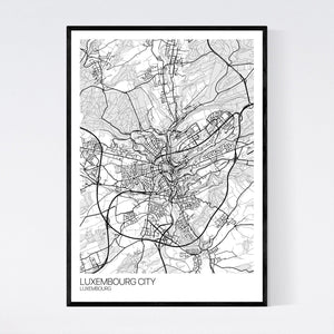 Luxembourg City City Map Print