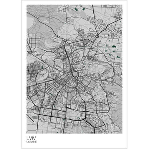 Map of Lviv, Ukraine
