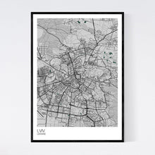 Load image into Gallery viewer, Map of Lviv, Ukraine