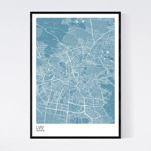 Lviv City Map Print