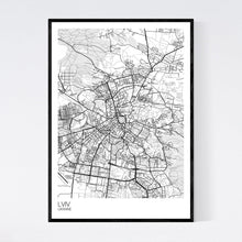 Load image into Gallery viewer, Lviv City Map Print
