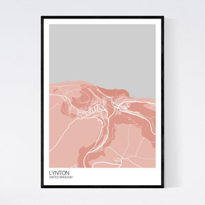 Lynton Town Map Print