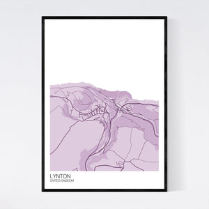 Lynton Town Map Print