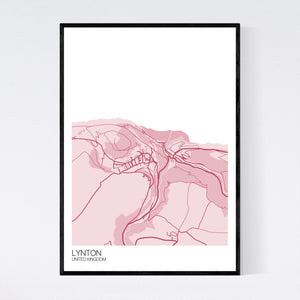 Lynton Town Map Print