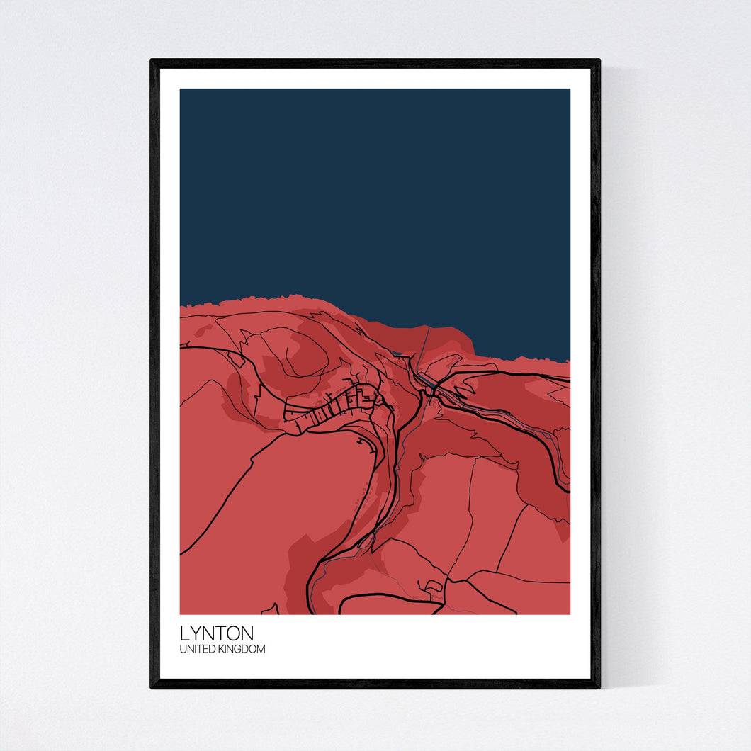 Lynton Town Map Print