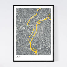 Load image into Gallery viewer, Lyon City Map Print